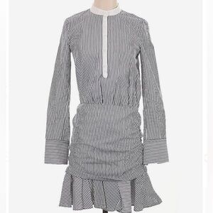 Veronica Beard Everett Striped Long Sleeve Mini-Dress